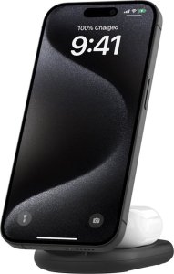 Ładowarka Belkin ładowarka indukcyjna składana 2w1 MagSafe Qi2 15 W czarna z zasilaczem 36 W 2