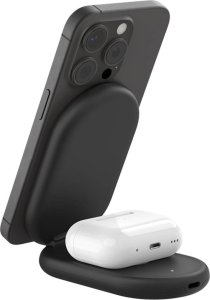 Ładowarka Belkin ładowarka indukcyjna składana 2w1 MagSafe Qi2 15 W czarna z zasilaczem 36 W 3