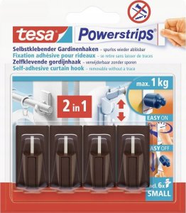 Tesa tesa Powerstrips Vario-Gardinenhaken braun 1