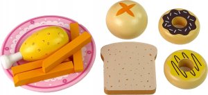 LeanToys Drewniana Kuchenka Mikrofalowa Mikrofalówka Jedzenie Różowa 3