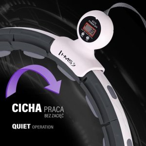 HMS ZESTAW HULA HOP MAGNETYCZNY BLACK HHM15 Z LICZNIKIEM HMS + PAS WYSZCZUPLAJĄCY BR163 RED 12