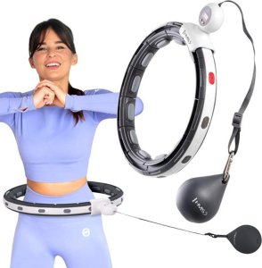 HMS ZESTAW HULA HOP MAGNETYCZNY BLACK HHM15 Z LICZNIKIEM HMS + PAS WYSZCZUPLAJĄCY BR163 RED 3