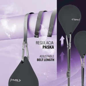 HMS ZESTAW HULA HOP MAGNETYCZNY BLACK HHM15 Z LICZNIKIEM HMS + PAS WYSZCZUPLAJĄCY BR163 RED 9