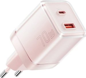 Ładowarka Essager Ładowarka sieciowa Yueqi 70W GaN USB-C + USB-A (różowy) 1