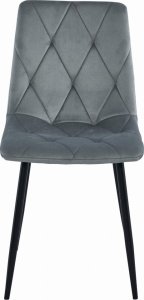 Leobert Krzesło LIBRA - aksamit srebrno-szary / nogi czarne x 4 2