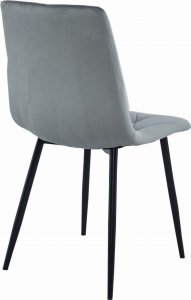 Leobert Krzesło LIBRA - aksamit srebrno-szary / nogi czarne x 4 4
