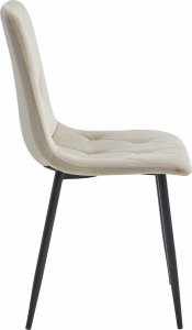Leobert Krzesło LIBRA - chłodny beż aksamit / nogi czarne x 3 3