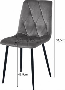 Leobert Krzesło LIBRA - chłodny beż aksamit / nogi czarne x 3 6