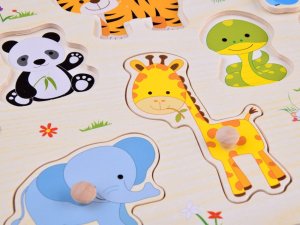 Jokomisiada Puzzle Drewniane Zwierzakami układanka 10 ele ZA4721 5