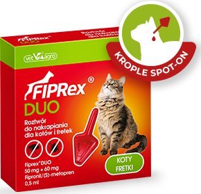 Triton Fiprex DUO Kot 50 mg + 60 mg roztwór do nakrapiania dla kotów i fretek 1