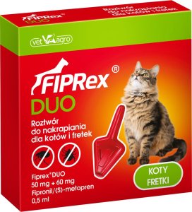 Triton Fiprex DUO Kot 50 mg + 60 mg roztwór do nakrapiania dla kotów i fretek 2