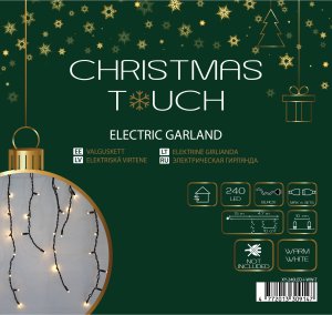 Lampki choinkowe CHRISTMAS_TO 240LED RUBBER ICICLE 4.7M WARM/BLACKIP65 1