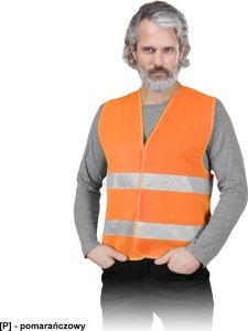 Reis OX-LUMI - Kamizelka ostrzegawcza z dwoma poziomymi pasami odblaskowymi - żółty M 2