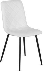 Mebel Elite Krzesło Tapicerowane do Salonu BILI Białe Ekoskóra Nowoczesne Loft 1