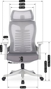 Krzesło biurowe Mebel Elite Fotel Biurowy Ergonomiczny Obrotowy CARET 2 Wentylowany Szary Nowoczesny 16