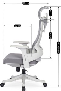 Krzesło biurowe Mebel Elite Fotel Biurowy Ergonomiczny Obrotowy CARET 2 Wentylowany Szary Nowoczesny 17