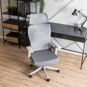 Krzesło biurowe Mebel Elite Fotel Biurowy Ergonomiczny Obrotowy CARET 2 Wentylowany Szary Nowoczesny 2