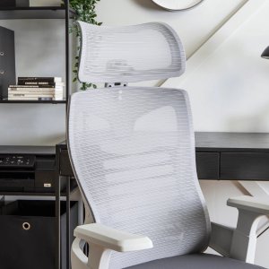 Krzesło biurowe Mebel Elite Fotel Biurowy Ergonomiczny Obrotowy CARET 2 Wentylowany Szary Nowoczesny 4