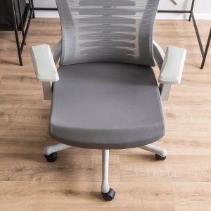 Krzesło biurowe Mebel Elite Fotel Biurowy Ergonomiczny Obrotowy CARET 2 Wentylowany Szary Nowoczesny 7