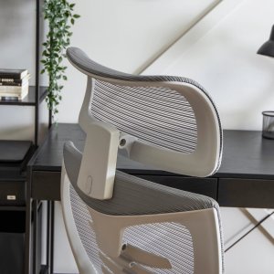 Krzesło biurowe Mebel Elite Fotel Biurowy Ergonomiczny Obrotowy CARET 2 Wentylowany Szary Nowoczesny 8