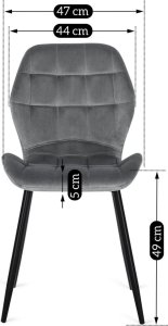 Mebel Elite Krzesło Tapicerowane do Jadalni LUCKY Szare Welurowe Nowoczesne Loft 11