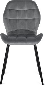 Mebel Elite Krzesło Tapicerowane do Jadalni LUCKY Szare Welurowe Nowoczesne Loft 8