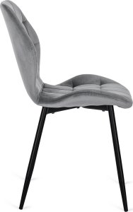 Mebel Elite Krzesło Tapicerowane do Jadalni LUCKY Szare Welurowe Nowoczesne Loft 9