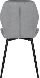 Mebel Elite Krzesło Tapicerowane do Jadalni LUCKY Szare Welurowe Nowoczesne Loft 10