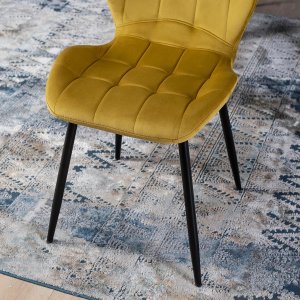 Mebel Elite Krzesło Tapicerowane do Jadalni LUCKY Musztardowe Welurowe Nowoczesne Loft 6