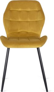 Mebel Elite Krzesło Tapicerowane do Jadalni LUCKY Musztardowe Welurowe Nowoczesne Loft 8