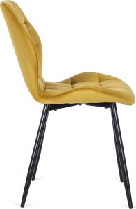 Mebel Elite Krzesło Tapicerowane do Jadalni LUCKY Musztardowe Welurowe Nowoczesne Loft 9
