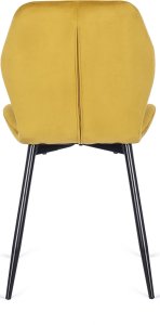 Mebel Elite Krzesło Tapicerowane do Jadalni LUCKY Musztardowe Welurowe Nowoczesne Loft 10