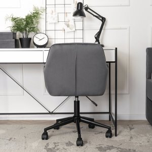 Krzesło biurowe Mebel Elite Fotel Biurowy Gabinetowy Obrotowy LUCY Szary Welurowy Nowoczesny Loft 2