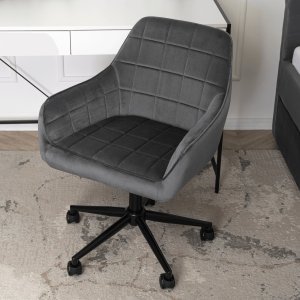 Krzesło biurowe Mebel Elite Fotel Biurowy Gabinetowy Obrotowy LUCY Szary Welurowy Nowoczesny Loft 4