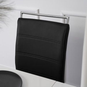 Mebel Elite Krzesło Tapicerowane do Jadalni LOCA Czarne Na Płozach Ekoskóra Nowoczesne 5