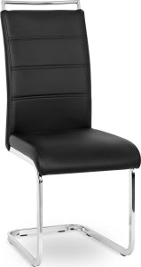 Mebel Elite Krzesło Tapicerowane do Jadalni LOCA Czarne Na Płozach Ekoskóra Nowoczesne 6