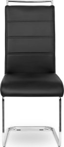 Mebel Elite Krzesło Tapicerowane do Jadalni LOCA Czarne Na Płozach Ekoskóra Nowoczesne 7