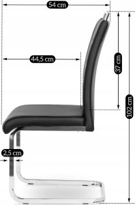 Mebel Elite Krzesło Tapicerowane do Jadalni LOCA Czarne Na Płozach Ekoskóra Nowoczesne 10