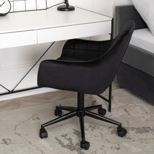 Krzesło biurowe Mebel Elite Fotel Biurowy Gabinetowy Obrotowy LUCY Czarny Welurowy Nowoczesny Loft 3
