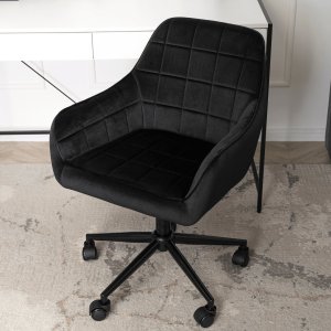 Krzesło biurowe Mebel Elite Fotel Biurowy Gabinetowy Obrotowy LUCY Czarny Welurowy Nowoczesny Loft 4