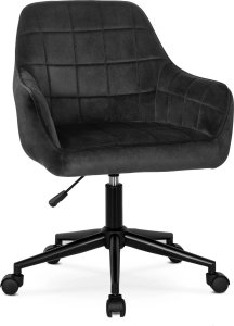 Krzesło biurowe Mebel Elite Fotel Biurowy Gabinetowy Obrotowy LUCY Czarny Welurowy Nowoczesny Loft 6