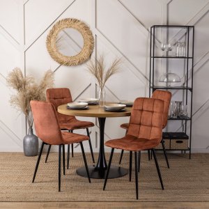 Mebel Elite Krzesło Tapicerowane do Jadalni PERU Rude Welurowe Nowoczesne Loft 1