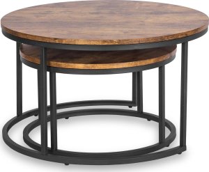 Mebel Elite Zestaw Stolików Kawowych FIGO MAX 60 cm/80 cm Dąb Rustykalny 10