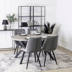 Mebel Elite Stół Okrągły Rozkładany LUKAS 100-250 cm Beton Nowoczesny Loft 3