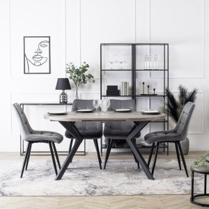 Mebel Elite Stół Okrągły Rozkładany LUKAS 100-250 cm Beton Nowoczesny Loft 4