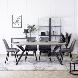 Mebel Elite Stół Okrągły Rozkładany LUKAS 100-250 cm Beton Nowoczesny Loft 5