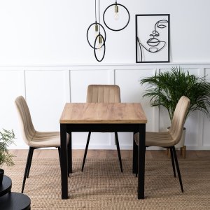 Mebel Elite Stół Kwadratowy Rozkładany MAX 80-160 cm Dąb Craft Nowoczesny Loft 1