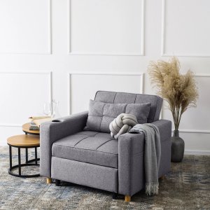 Mebel Elite Fotel do Spania SOLOR Rozkładany Amerykanka Szary Nowoczesny 1