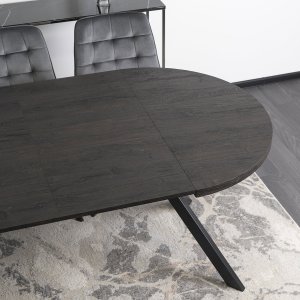 Mebel Elite Stół Okrągły Rozkładany LUKAS 100-250 cm Czarny Nowoczesny Loft 5