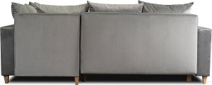 Mebel Elite Narożnik z Funkcją Spania i Pojemnikiem Welurowy MARKUS 238 cm Szary Prawy Nowoczesny 12